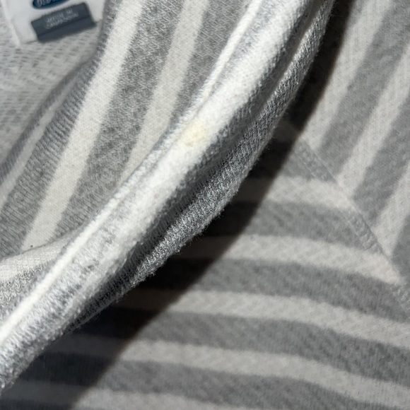 Old navy white and gray striped cowlneck pullover sweatshirt - Picture 6 of 6